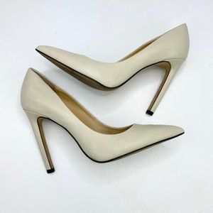 Theory Pointed Toe Cream Pump Heels